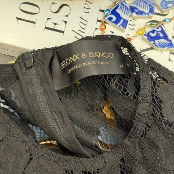 🆕 BRONX & BANCO 🧿 NWOT Colette Noir Black Lace Gown, Sz M US 6 - Picture 13 of 14